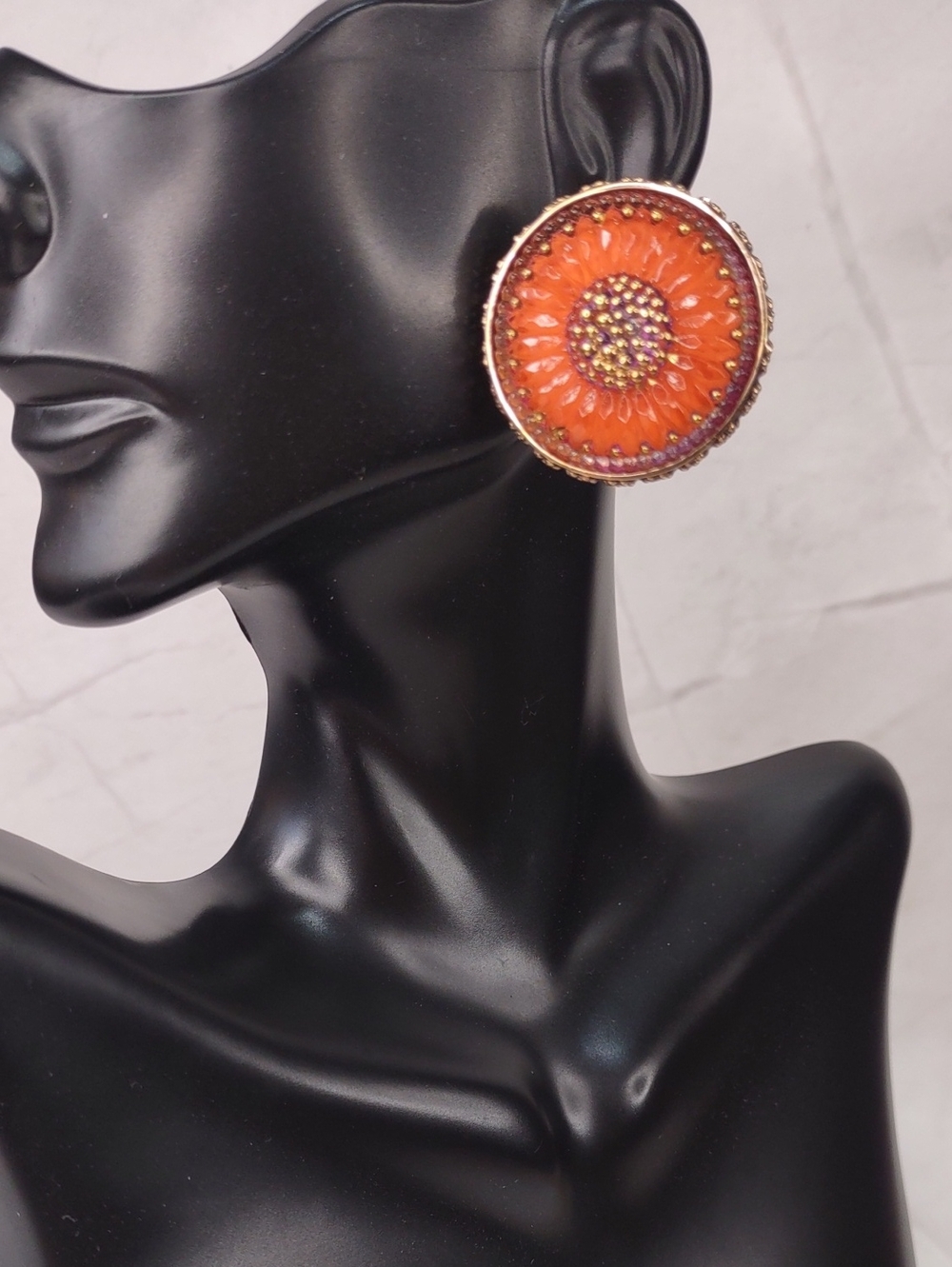Amy Kahn Russell Sunflower Medallion Earrings